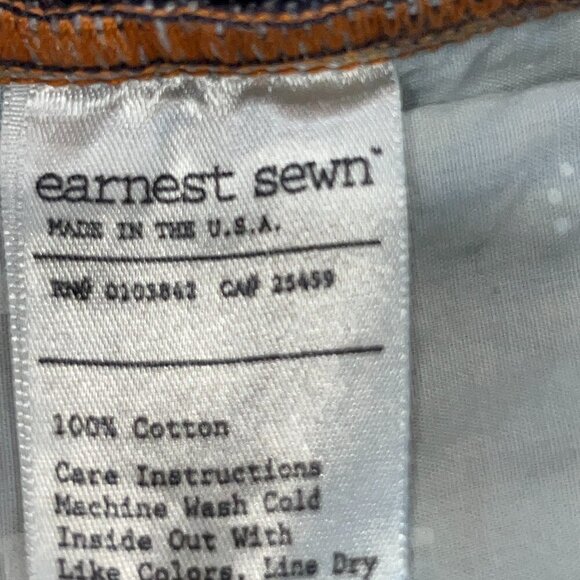 EARNEST SEWN Brinklsy Asymmetrical Crossover Blue Denim Mini Skirt - EUC - 26 - Picture 7 of 8